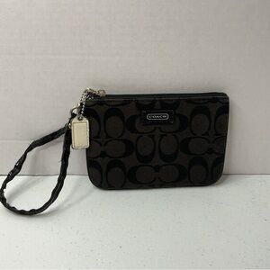 Coach Signature Black and Brown Wristlet